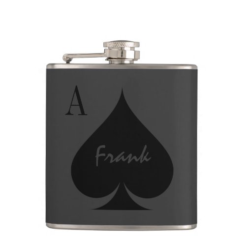 Personalized Ace of spades drink flask
