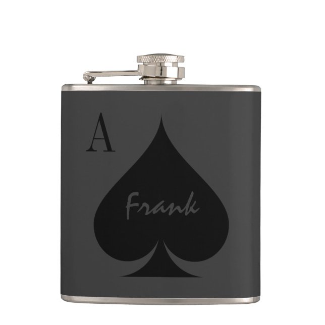 Personalized Ace of spades drink flask (Front)