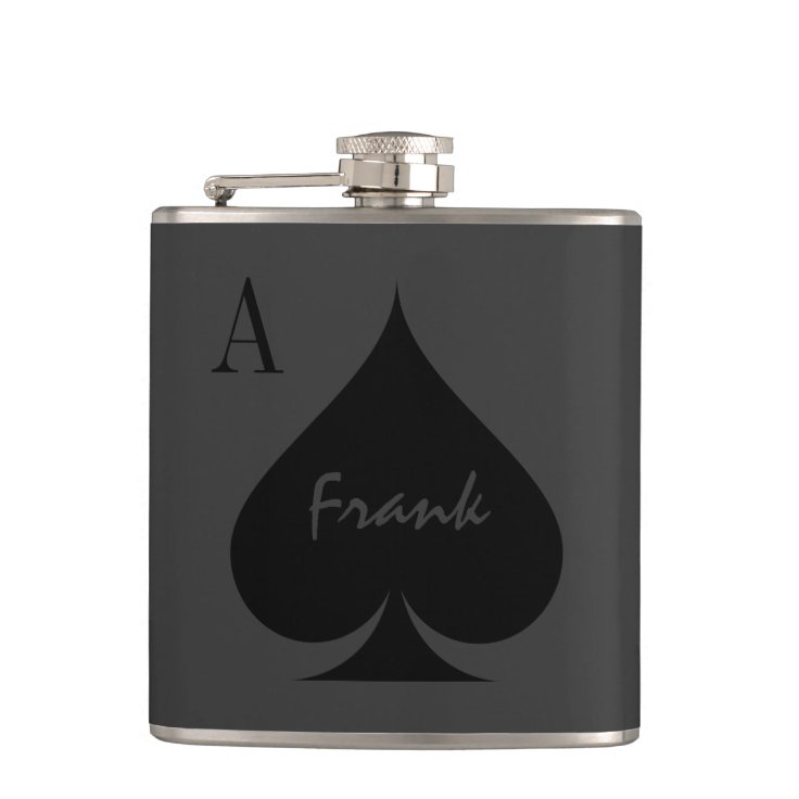 Personalized Ace of spades drink flask Zazzle