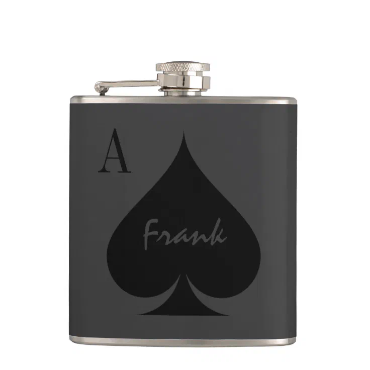 Personalized Ace of spades drink flask Zazzle