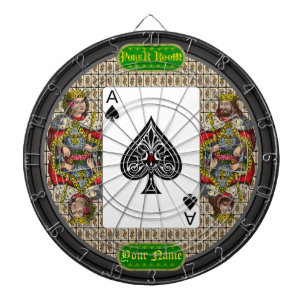 Personalized Ace of Spades Poker Dartboard With Darts
