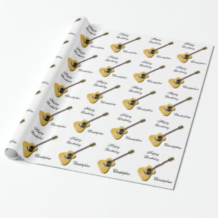 Personalized Acoustic Guitar Birthday Wrapping Paper