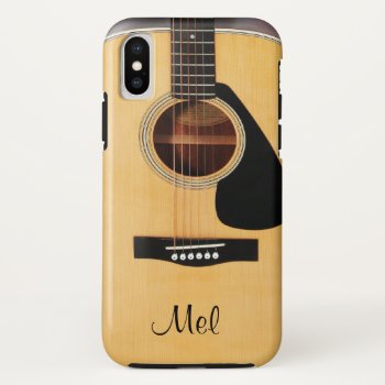 Personalized Acoustic Guitar Iphone X Case by UROCKDezineZone at Zazzle