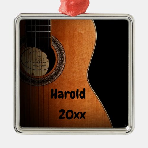 Personalized Acoustic Guitar Metal Ornament