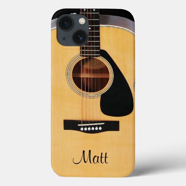 Personalized Acoustic Guitar Music iPhone Case (Back)