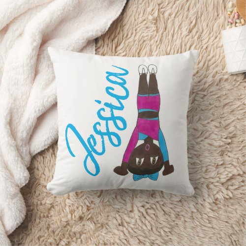 Personalized Acro Acrobatics Dance Gymnastics Gym Throw Pillow