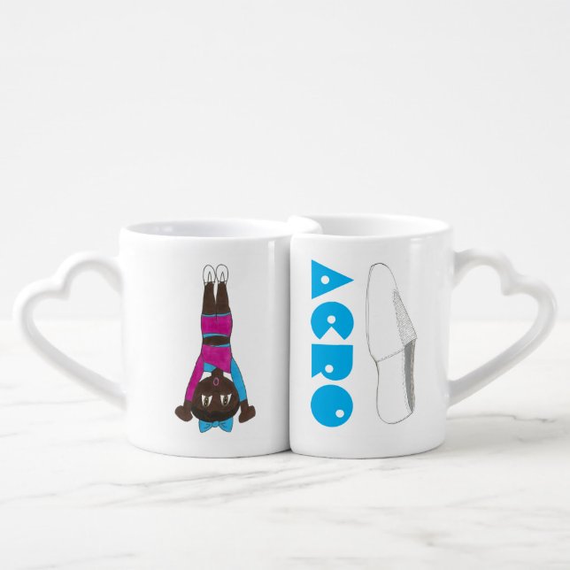 Personalized Acro Acrobatics Dance Studio Tumbling Coffee Mug Set (Front Nesting)