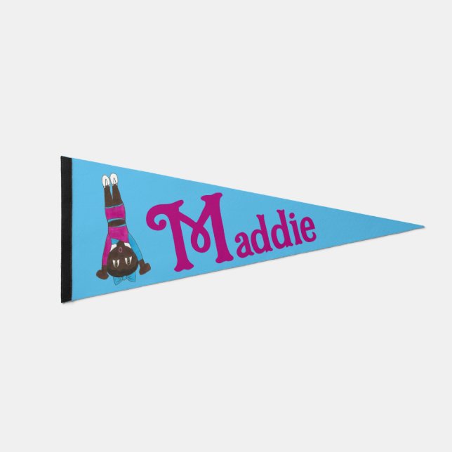 Personalized Acro Acrobatics Gymnastics Gymnast Pennant Flag (Front)