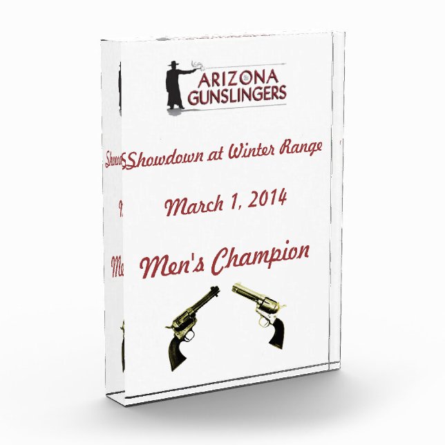 Personalized Acrylic Award with Club Logo (Left)