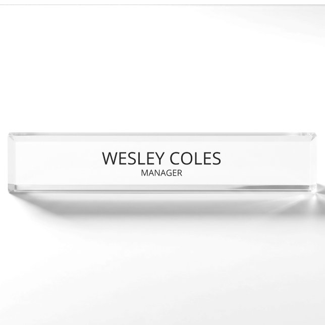 Personalized Acrylic Name Block, Optional name  Desk Name Plate (Front)