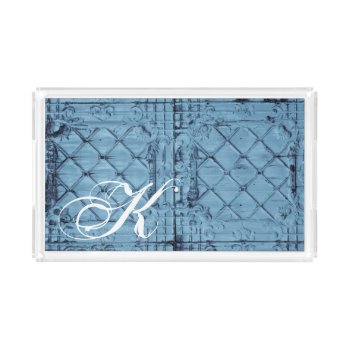 Personalized Acrylic Tray Rustic Tin Panel Ceiling by AnnLeeDesigns at Zazzle
