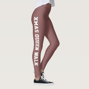 Personalized Active Women Christmas Roosewood Red Leggings