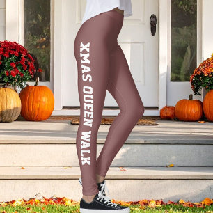 Personalized Active Women Christmas Roosewood Red Leggings