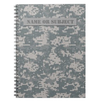 Personalized Acu Digital Camo Spiral Notebook by s_and_c at Zazzle