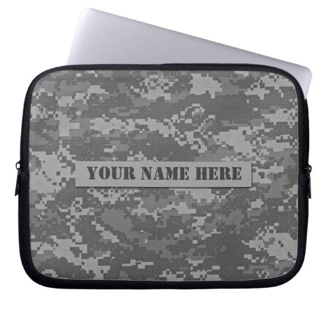 Personalized ACU Digital Camouflage Laptop Sleeve (Front)