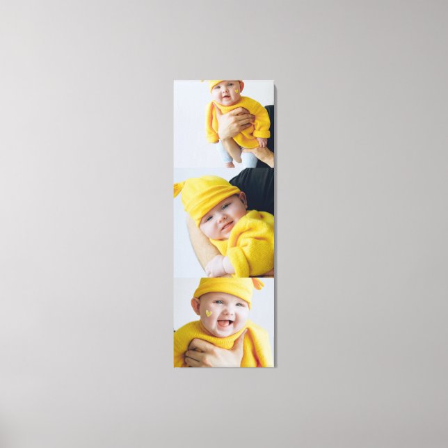 Personalized Add 3 Photographs Custom Made Canvas Print (Front)
