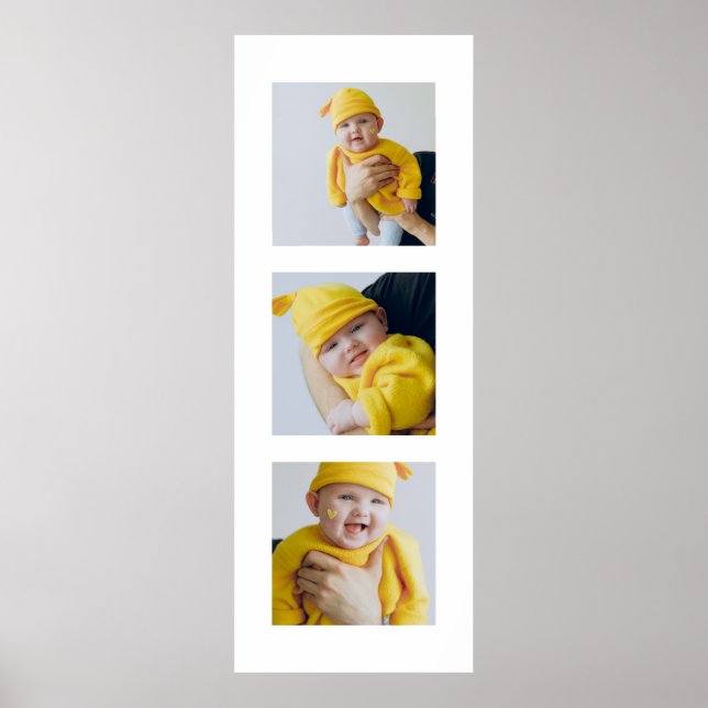 Personalized Add 3 Photographs Custom Made Poster (Front)