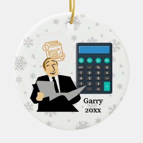 Personalized Add a Name Accountant Christmas Ceramic Ornament