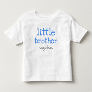 Personalized Add a Name Blue Text Little Brother Toddler T-shirt