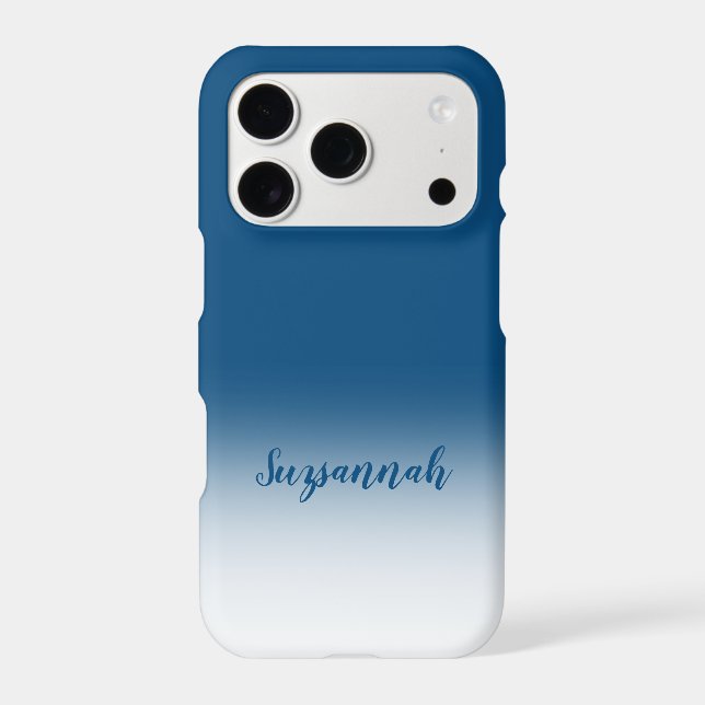 Personalized Add A Name Mellow Blue Ombre Case-Mate iPhone Case (Back)