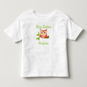 Personalized Add a Name Owl Big Sister Toddler T-shirt