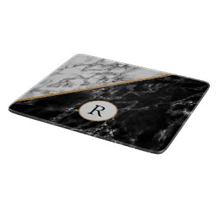 Personalized Add Letter Faux Marble Cutting Boards