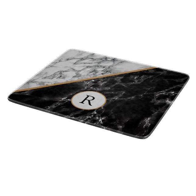 Personalized Add Letter Faux Marble Cutting Boards (Corner)