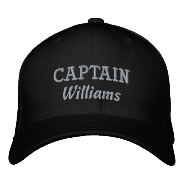 Personalized Add Name Captain Embroidered Baseball Cap (Front)