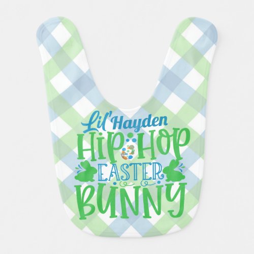 Personalized ADD NAME Lil Hip Hop Easter Bunny Baby Bib