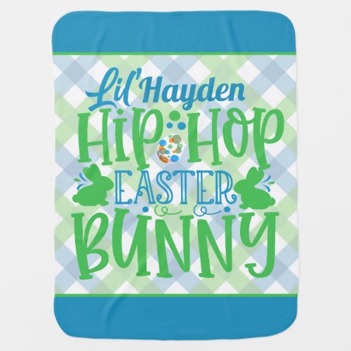 Personalized ADD NAME Lil Hip Hop Easter Bunny Baby Blanket