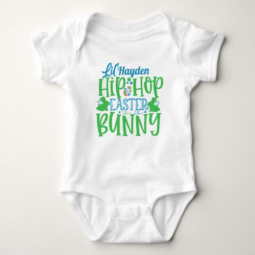 Personalized ADD NAME Lil Hip Hop Easter Bunny Baby Bodysuit