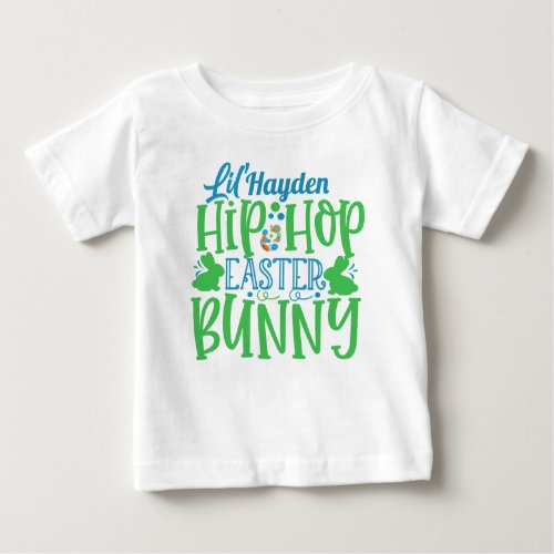 Personalized ADD NAME Lil Hip Hop Easter Bunny Baby T_Shirt