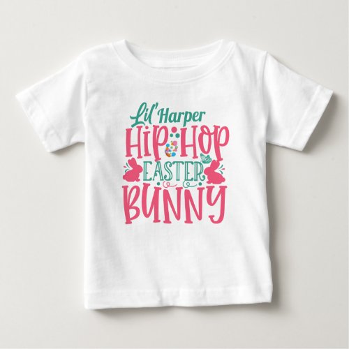 Personalized ADD NAME Lil Hip Hop Easter Bunny Baby T_Shirt