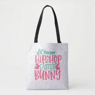 Personalized ADD NAME Lil Hip Hop Easter Bunny Tote Bag