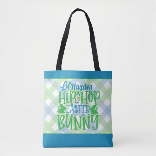 Personalized ADD NAME Lil Hip Hop Easter Bunny Tote Bag