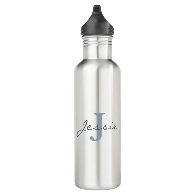 Personalized Add Name Monogram Lotus Painting Stainless Steel Water Bottle (Right)