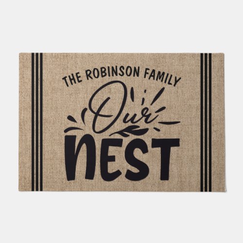 Personalized ADD NAME Our Nest Welcome Doormat