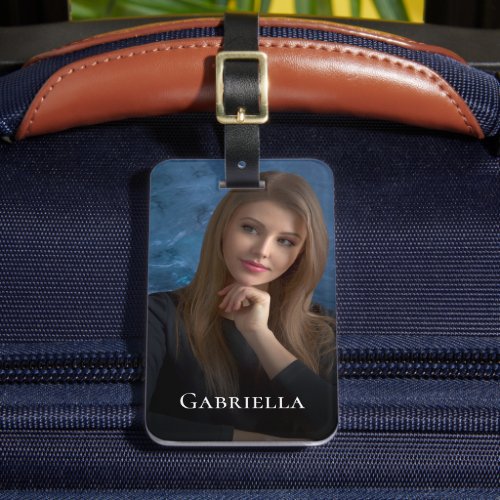 Personalized Add Name Photo Modern Luggage Tag