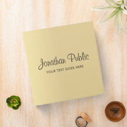 Personalized Add Name Script Text Here Gold Color 3 Ring Binder