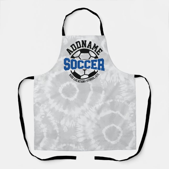 Personalized ADD NAME Soccer Player Team Tie-Dye Apron (Front)