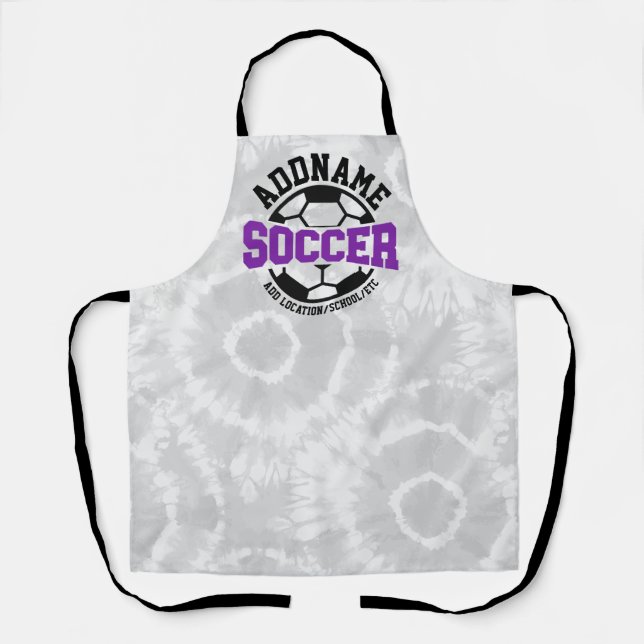 Personalized ADD NAME Soccer Player Team Tie-Dye Apron (Front)