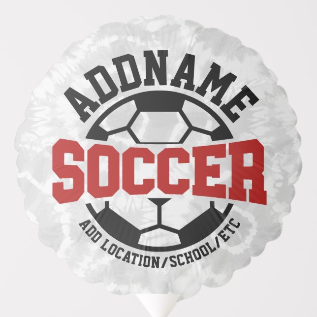 Personalized ADD NAME Soccer Player Team Tie-Dye Balloon (Front)