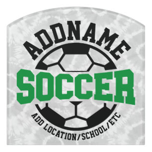 Personalized ADD NAME Soccer Player Team Tie-Dye Door Sign