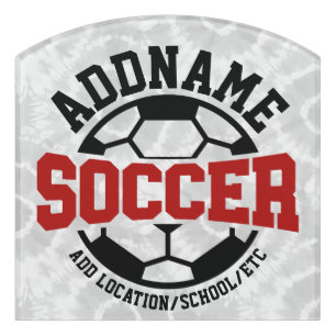 Personalized ADD NAME Soccer Player Team Tie-Dye Door Sign