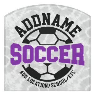 Personalized ADD NAME Soccer Player Team Tie-Dye Door Sign