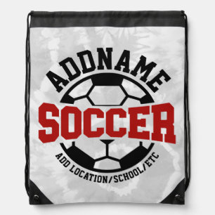 Personalized ADD NAME Soccer Player Team Tie-Dye Drawstring Bag