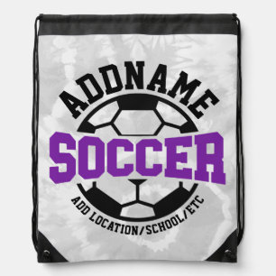 Personalized ADD NAME Soccer Player Team Tie-Dye Drawstring Bag