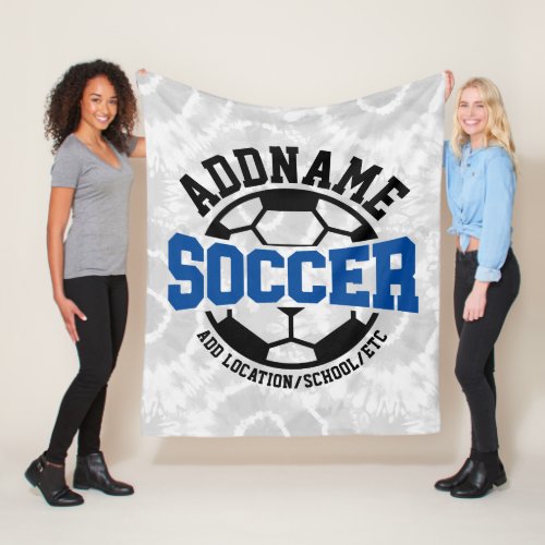 Personalized ADD NAME Soccer Player Team Tie_Dye Fleece Blanket