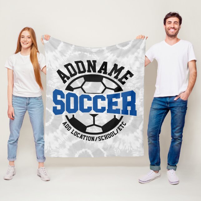 Personalized ADD NAME Soccer Player Team Tie-Dye Fleece Blanket (In Situ)
