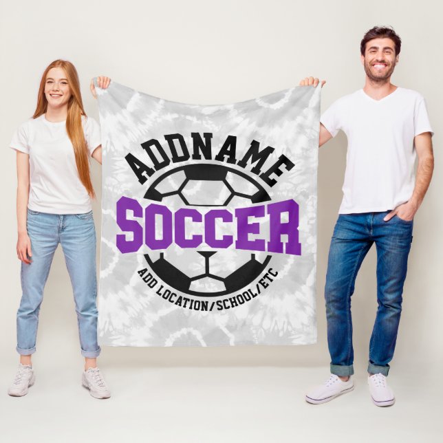 Personalized ADD NAME Soccer Player Team Tie-Dye Fleece Blanket (In Situ)
